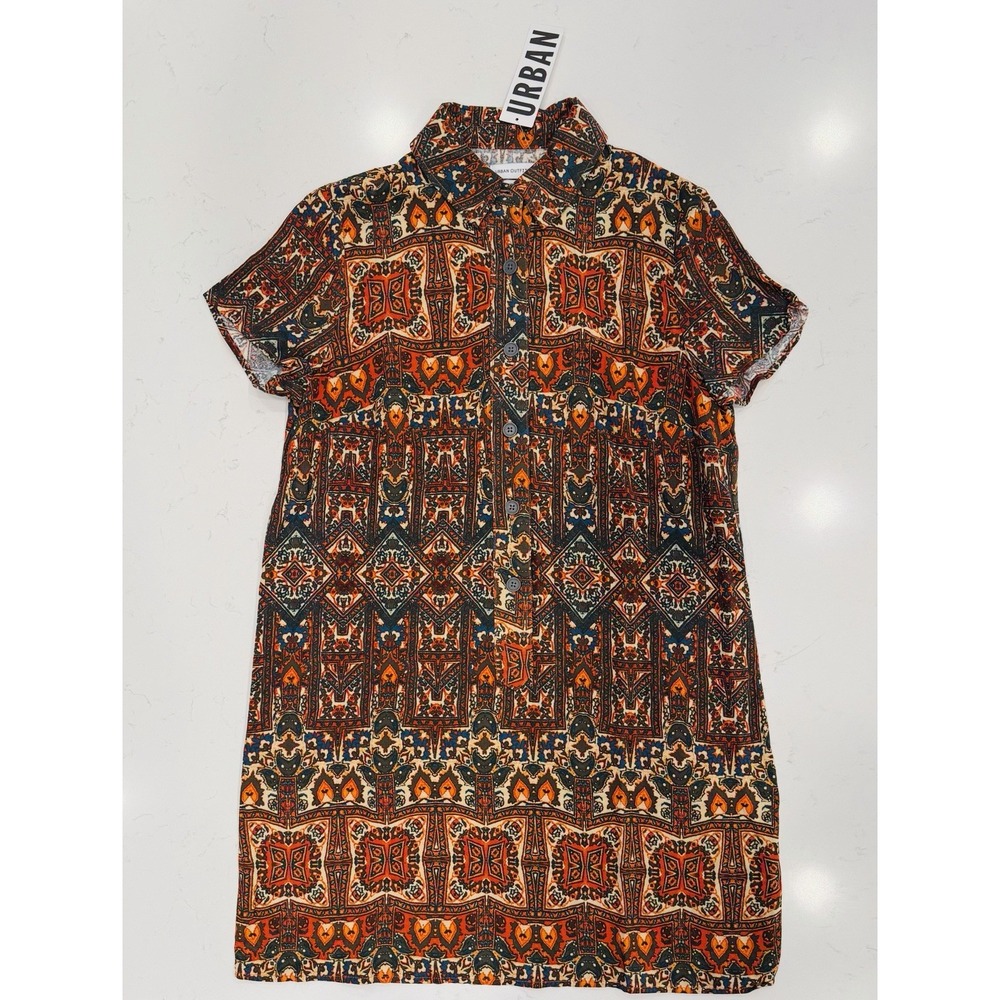 Urban Outfitters UO Wismer Printed Mini‎ Shirt Dress NWT SIZE S Button Front